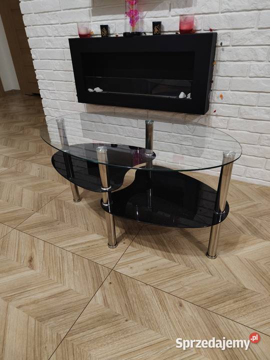 Stolik kawowy 90x60 owal 2 półki Stoliki kawowe i ławy Lekomin