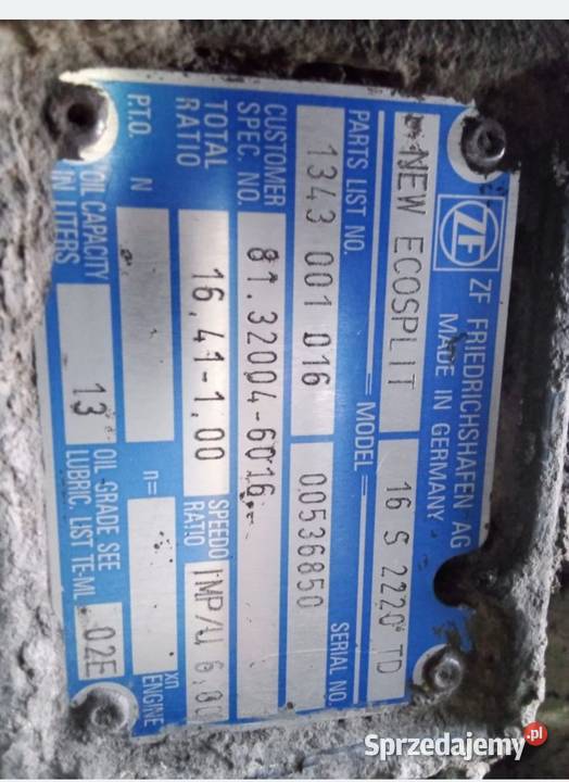 Skrzynia biegów Man ciężarowe Ścinawa