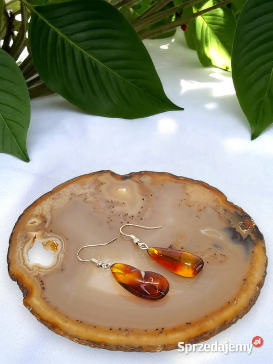 Kolczyki z BURSZTYNU bursztyn bałtycki bryłki