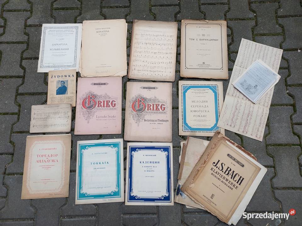 Nuty na fortepian zestaw starych zeszytów różne pomorskie Tczew