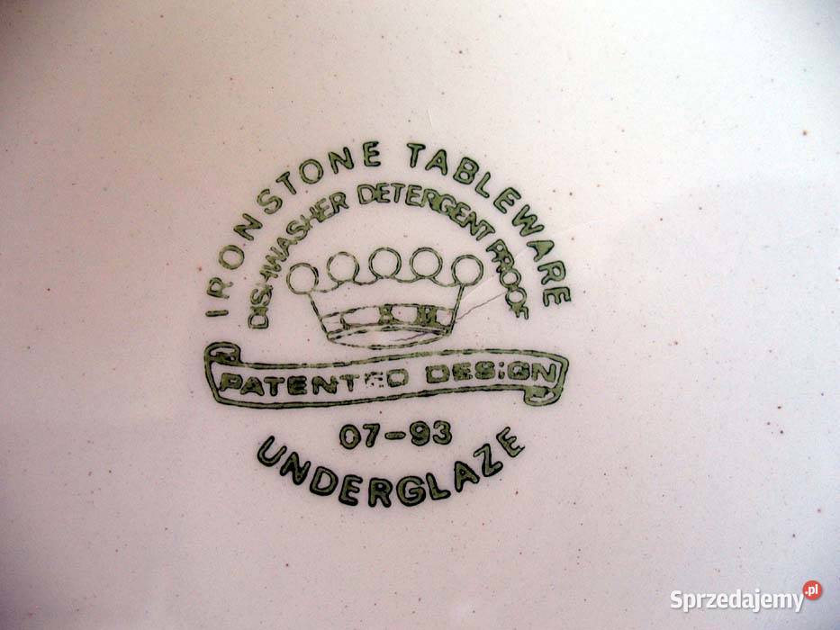 Talerz Ironstone patent design 0793 duży talerz wielokolorowy Siedlce