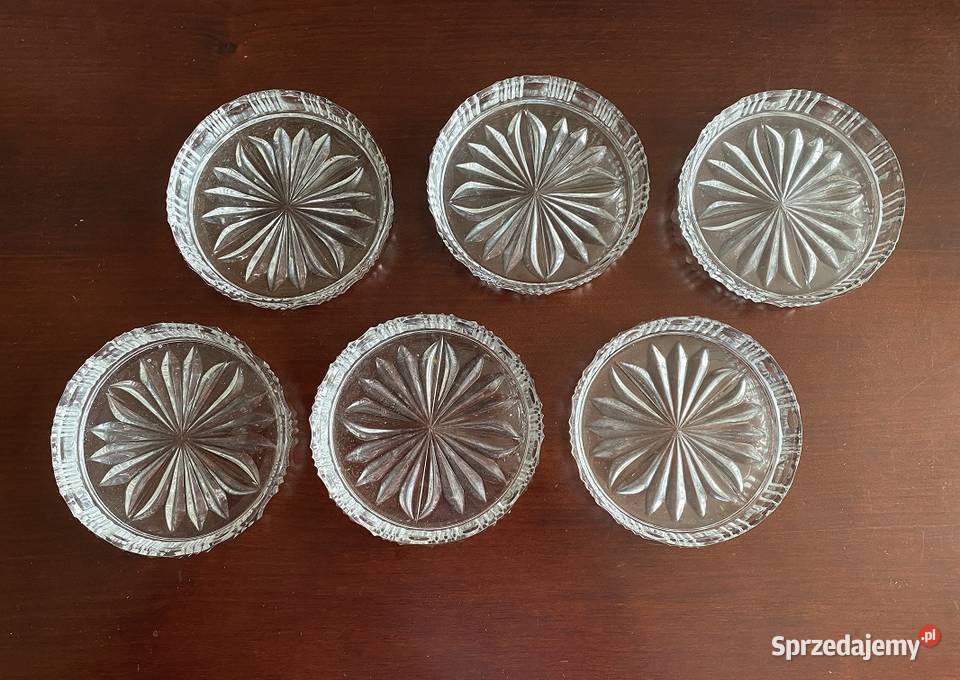 Zestaw z lanego szkła 6 podstawek flakonik i Porcelana i szkło Kraków