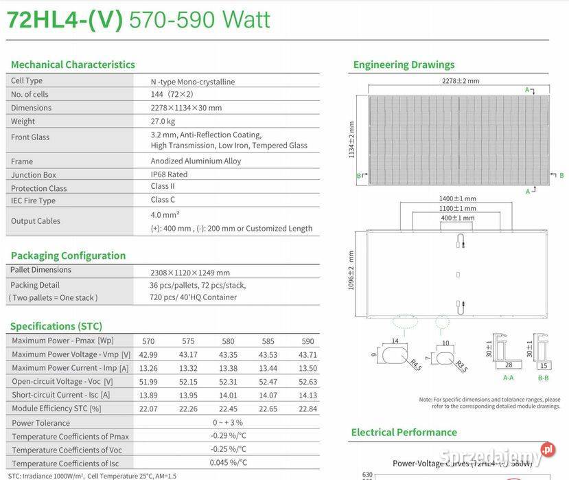 Panel fotowoltaiczny JINKO 590W BDV BIFACIAL