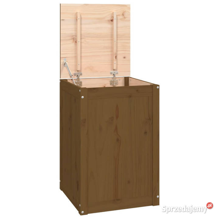 Skrzynia na pranie miodowy brąz 44x44x66 drewno