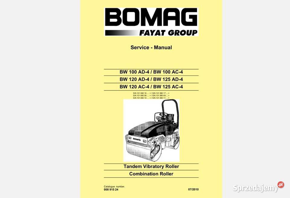 Bomag BW100AD-4 BW100AC-4 BW120AD-4 instrukcja napraw PL