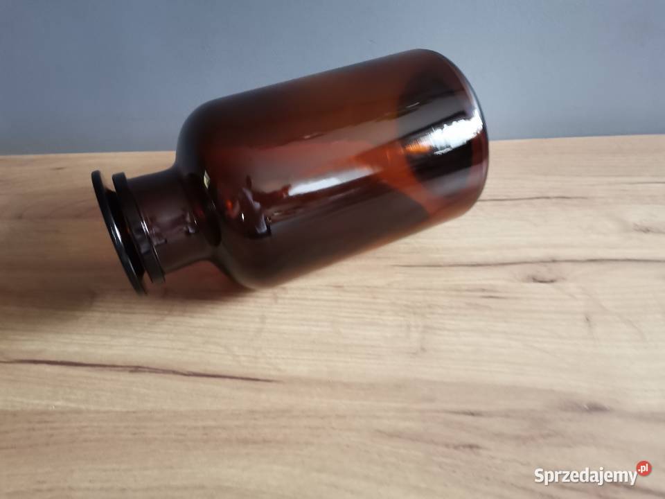 Stara apteczna butla słój szkło miodowe 2 litry Porcelana i szkło Katowice