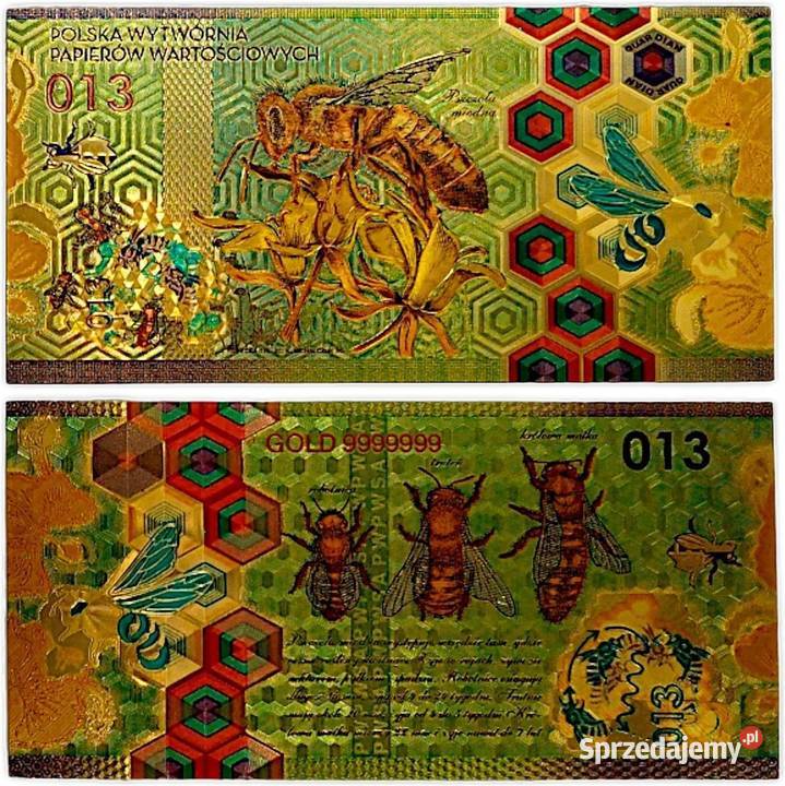 Pszczoła Miodna banknot pozłacany 013 podkarpackie