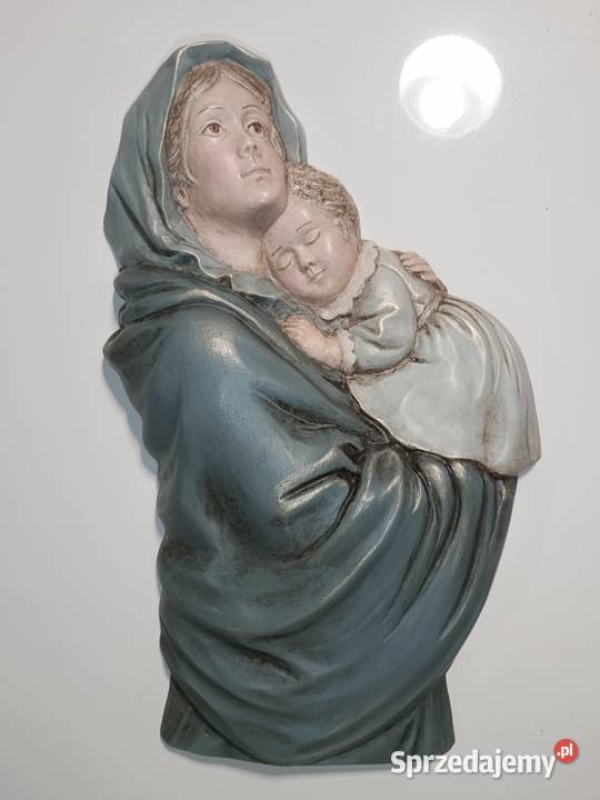 Madonna z Dzieciątkiem płaskorzeźba ręcznie Warszawa
