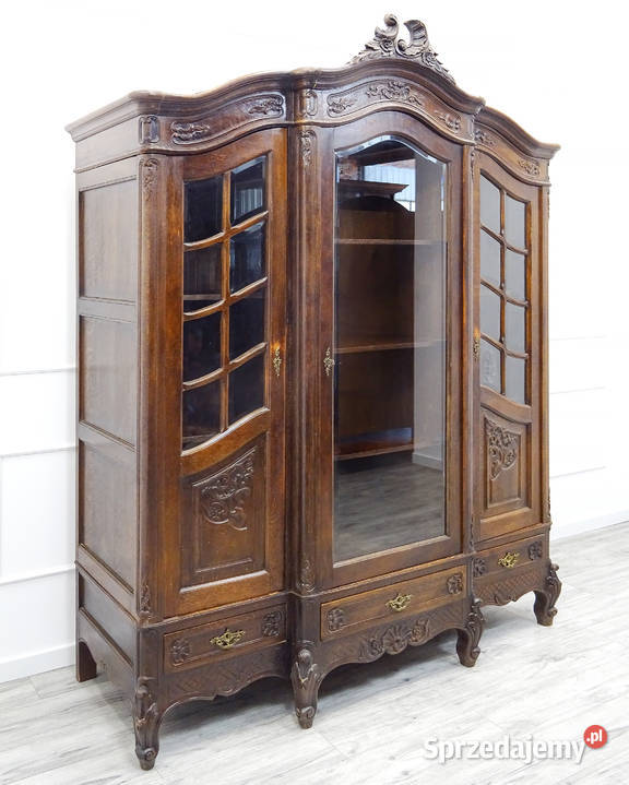 Antyk drewniana BIBLIOTEKA Witryna Biblioteczka Kalisz