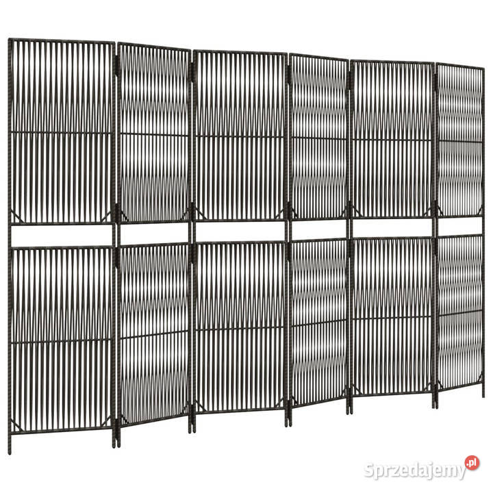 Parawan 6panelowy szary polirattan WM365386 Warszawa
