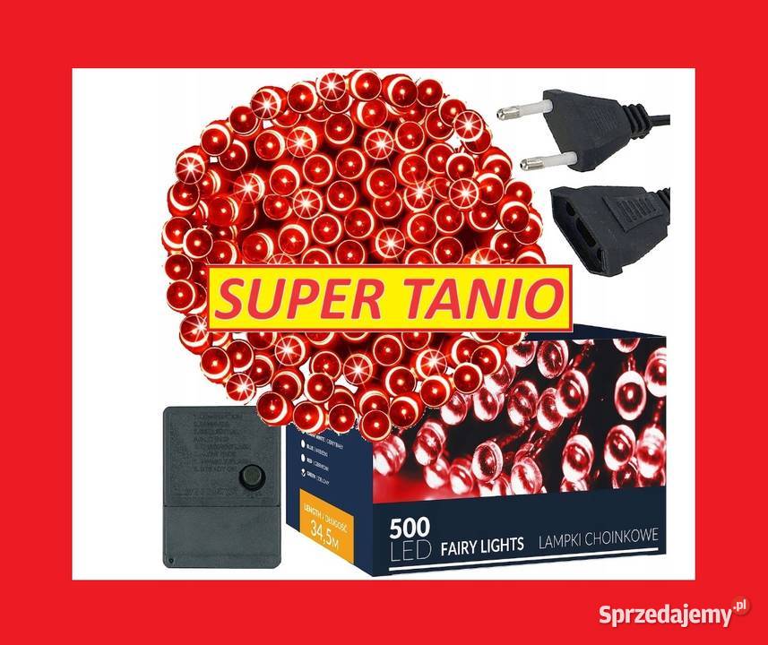 LAMPKI 500 LED NA CHOINKĘ ZEWWEW 345m CZERWONE czerwony Katowice