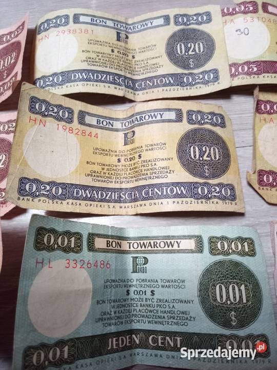 Bony towarowe Pekao z okresu PRLu Antyki, Sztuka, Kolekcje Świdnica sprzedam