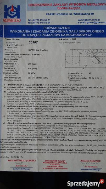 Butla LPG oponka Jastrzębie-Zdrój