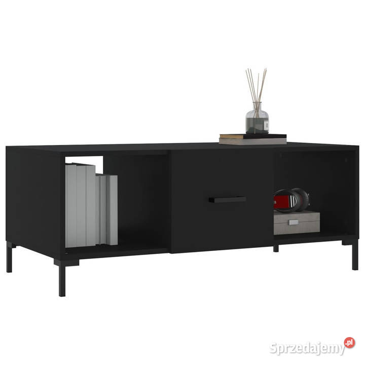 Stolik kawowy czarny 102x50x40 materiał Warszawa
