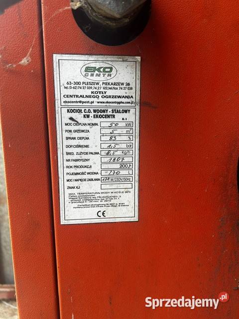 Kocioł na ekogroszek podajnik 50kw Pleszew kujawsko-pomorskie Stary Jarużyn