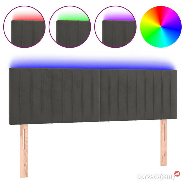 Zagłówek do łóżka z LED ciemnoszary 144x5x7888 Warszawa sprzedam