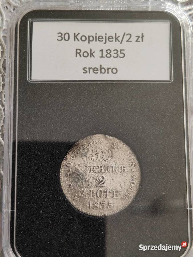 30 kopiejek 2 złote 1835r Ag w slabie pomorskie Lębork sprzedam