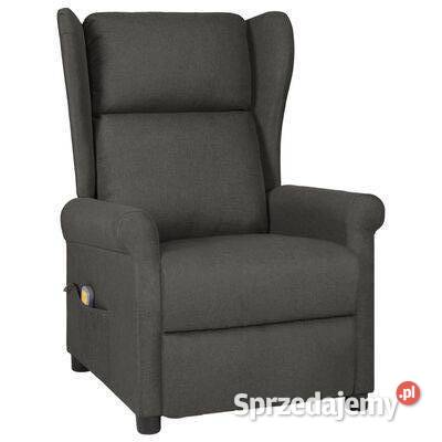 vidaXL Fotel z masażem ciemnoszary tkanina348517 sprzedam