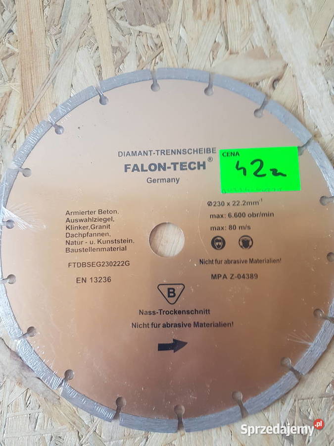 TARCZA DIAMENTOWA 230 x 222 SEGMENT FALON TECH Głogowa