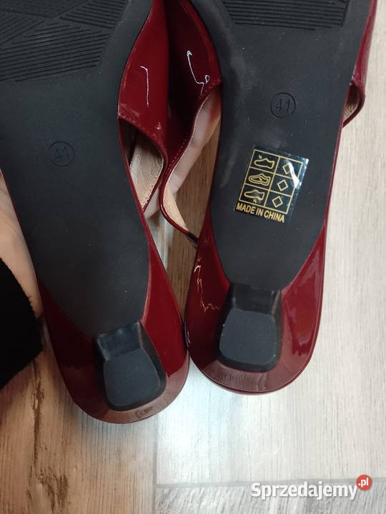 41 Bordowe niskie czółenka baleriny wieczorowe z 26.5cm małopolskie Kraków