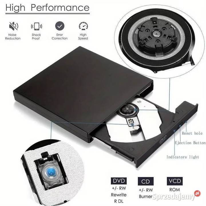 Zewnętrzny napęd CDDVD USB 20 Slim do laptopa i Napędy Rzeszów