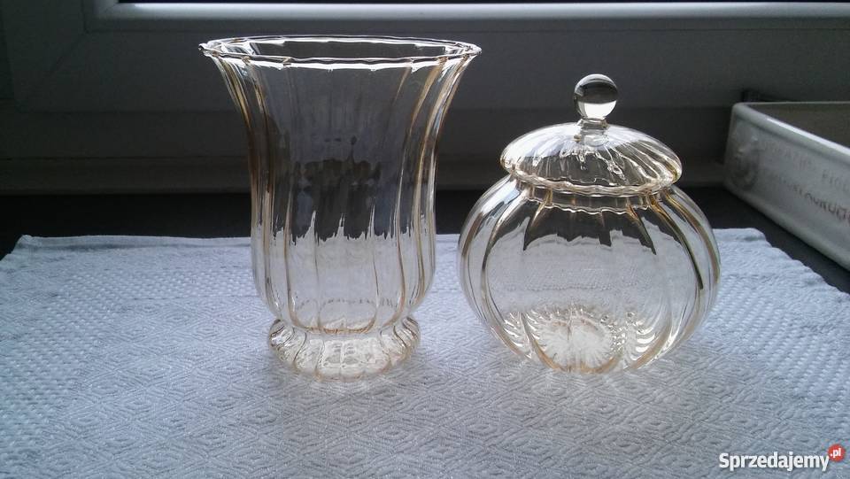 pojemiki szklane wazon cukiernica miodowe Dekoracje i ozdoby pomorskie Gdańsk sprzedam