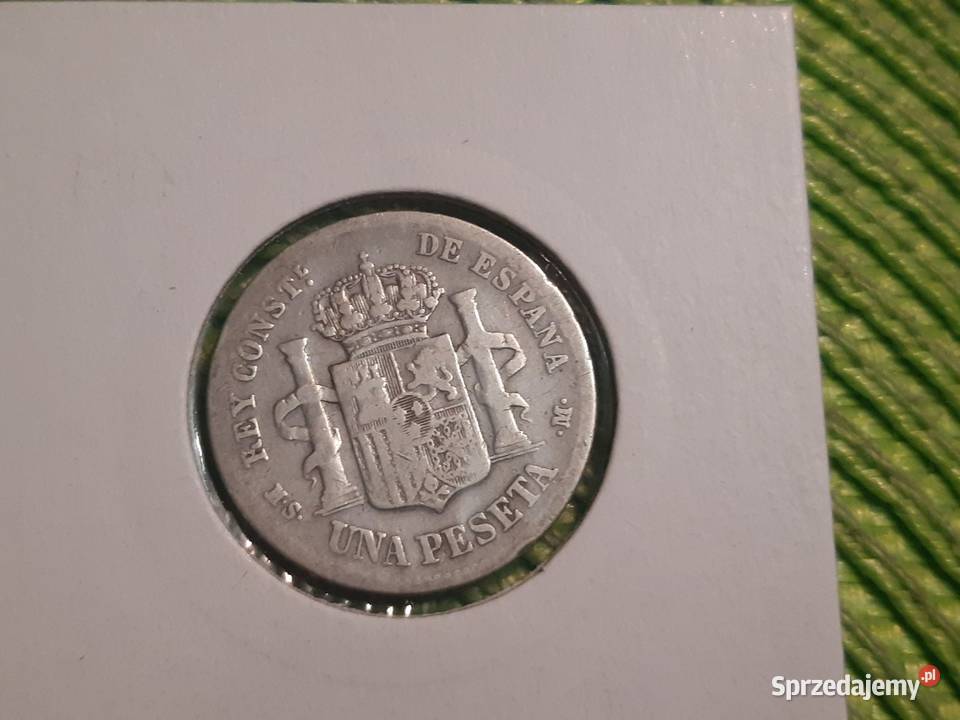moneta srebrna Hiszpanii z 1885r Łomża sprzedam