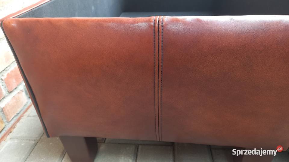 Puf skórzany brązowy otwierany Podnóżek Gawroniec