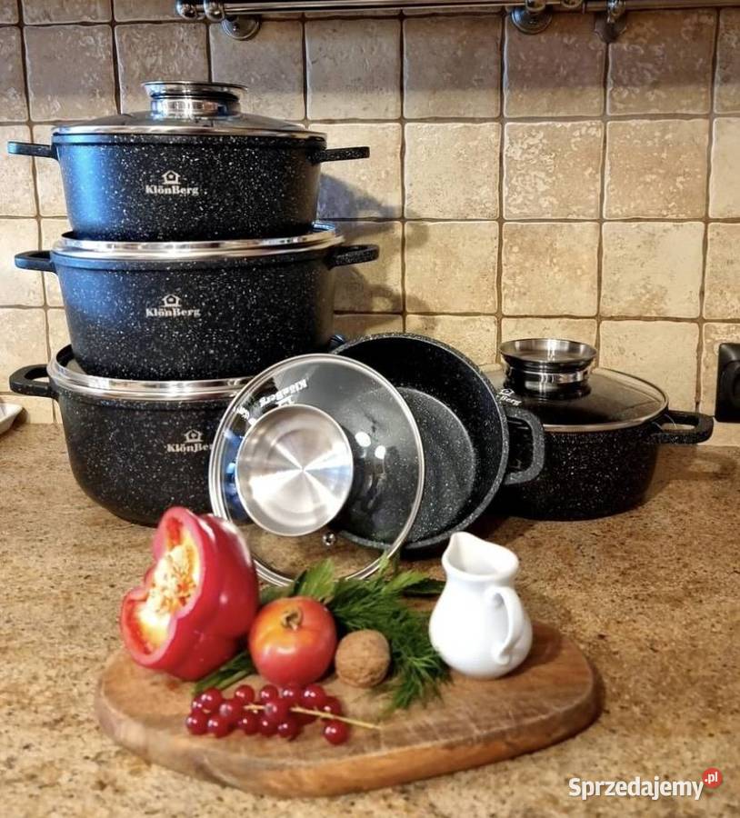 249 Garnki marmurkowe szare czarno KLONBERG Zabrze