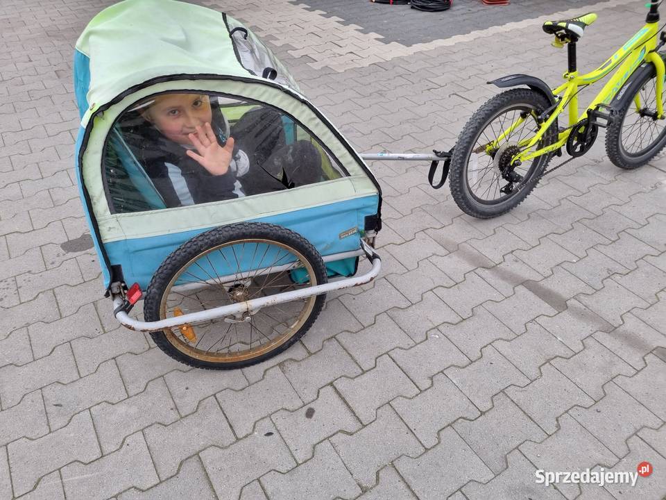 Przyczepa przyczepka rowerowa dwojga dzieci Skawina