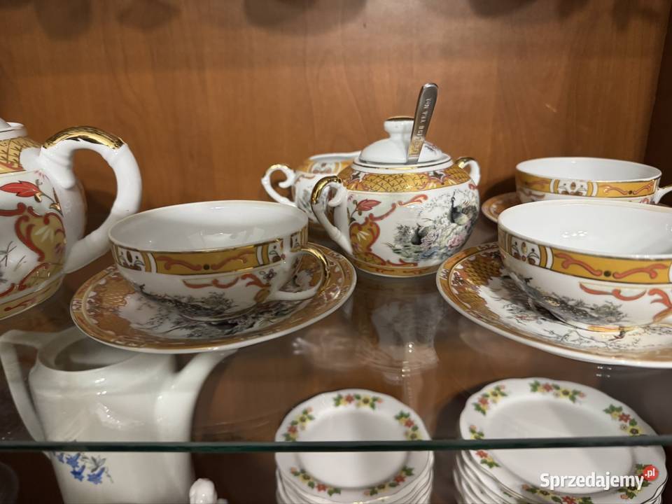 Serwis do herbaty z czasów PRL lata 80 porcelana Częstochowa