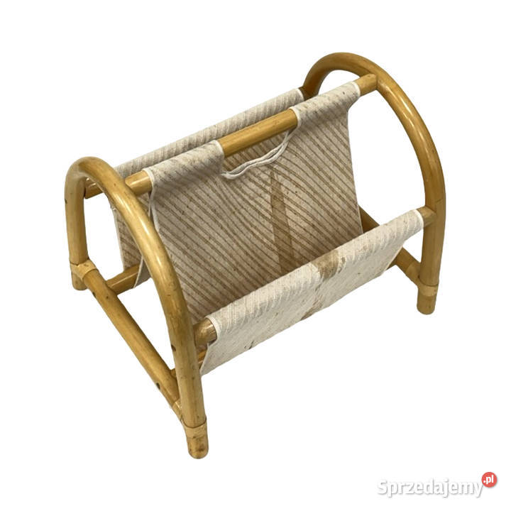 Gazetnik bambusowy vintage styl boho MidCentury Warszawa sprzedam