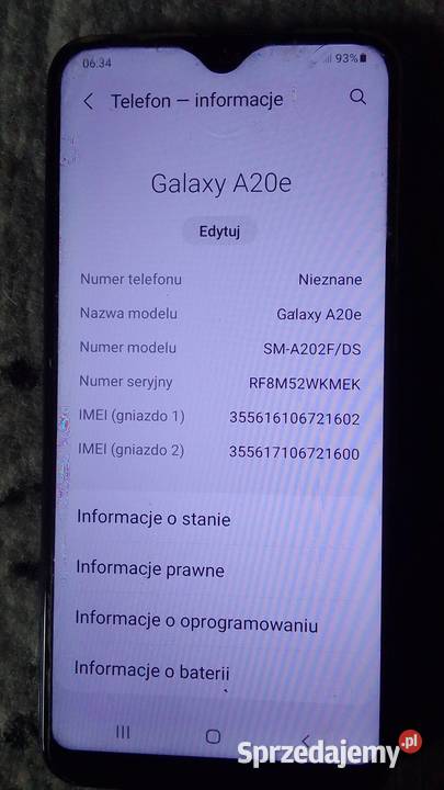 Samsung A20e telefon sprzedam Pyrzyce