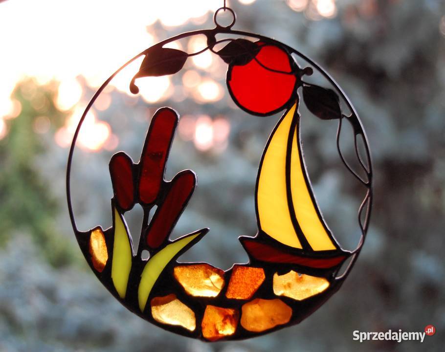 Żaglówka łodź morze zachód słońca bursztyn Lublin