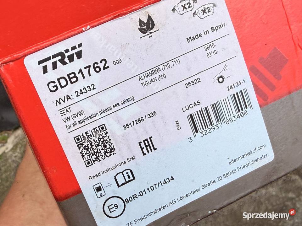 Power Disc tarcze nacinane 312 klocki TRW Audi Gdynia