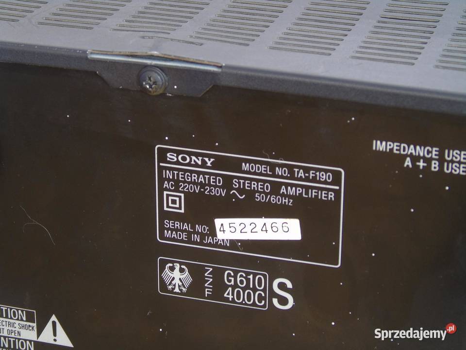 Wzmacniacz Sony TAF190 sprawny DOSTAWA Elektronika podkarpackie Jasło sprzedam