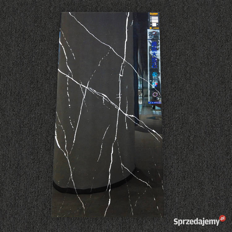 Czarny gres polerowany marmur ŻYŁKI 120x60 gatII Łask