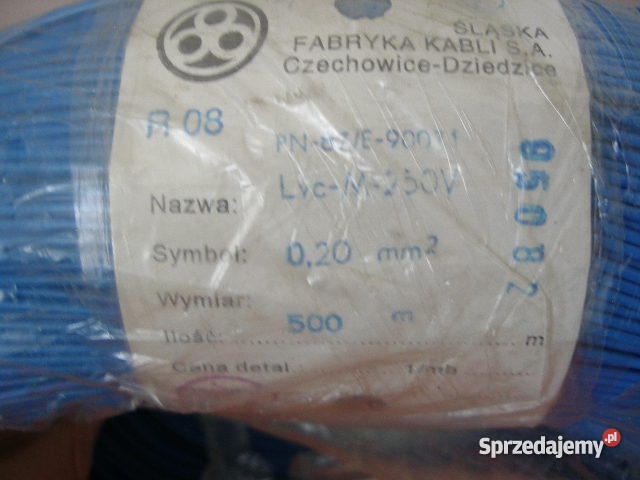 PRZEWÓD MIEDZIANY LINKA TYP LYCM250V fi 020 mm 2 Sosnowiec sprzedam
