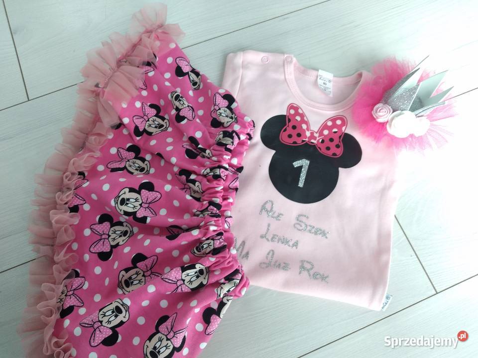 Komplet bawełniany minnie na roczek dziewczynki Rozmiar 86 Komplety i zestawy Waćmierz