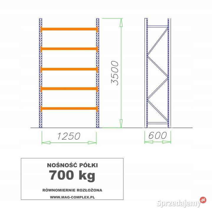 REGAŁ METALOWY MAGAZYNOWY WYTRZYMAŁY MOCNY MRC4 Toruń sprzedam