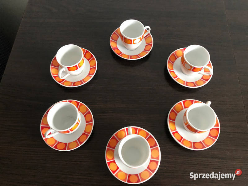 6 filiżanek i 6 podstawek do espresso Krosno sprzedam