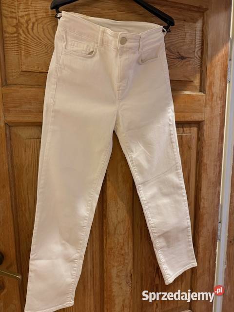 Massimo Dutti jeansy damskie 34 białe spodnie XS Częstochowa
