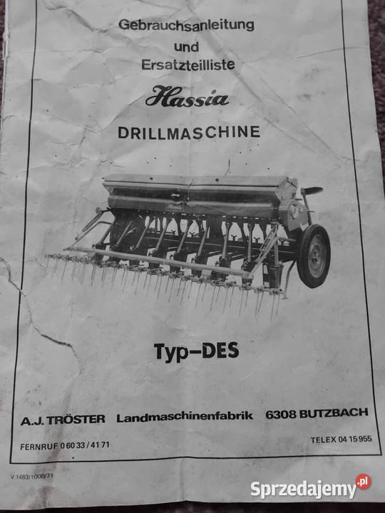 Siewnik zbożowy HASSIA Stefankowice-Kolonia