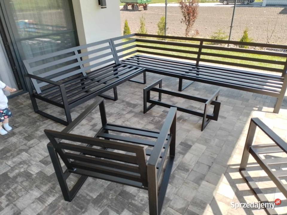 Meble ogrodowe Zestaw XXL 10 osób Metalowe Zestawy mebli ogrodowych Opoczno