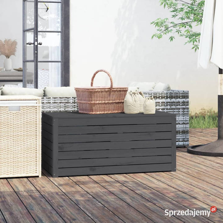 Skrzynia ogrodowa szara 101x505x465 lite drewno sprzedam
