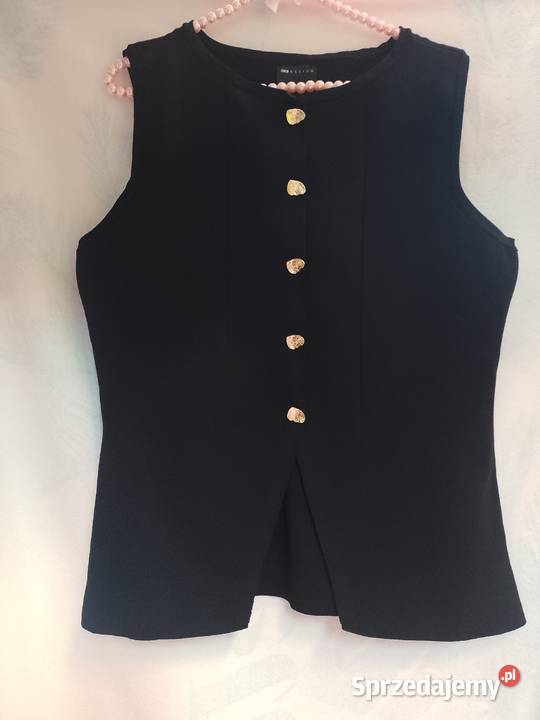 4446 ASOS DesignCzarna dzianinowa kamizelka małopolskie
