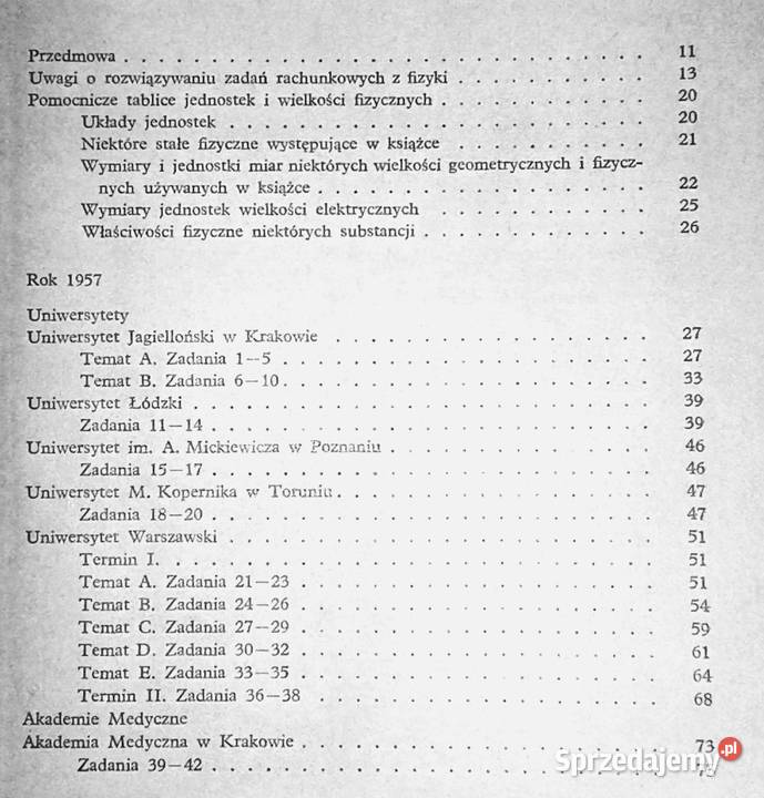 Tematy egzaminów wstępnych z fizyki na wyższe lubelskie Chełm