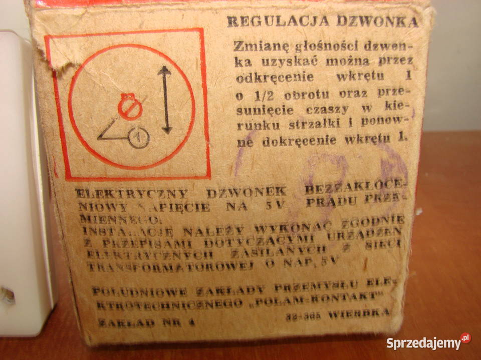 Dzwonek elektryczny bezzakłóceniowy PRL Pruszcz Gdański