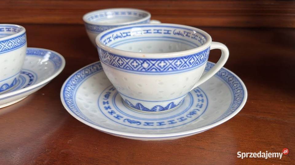 Filiżanka chińska ze wzorem ryżowym Kobaltowy Gdańsk