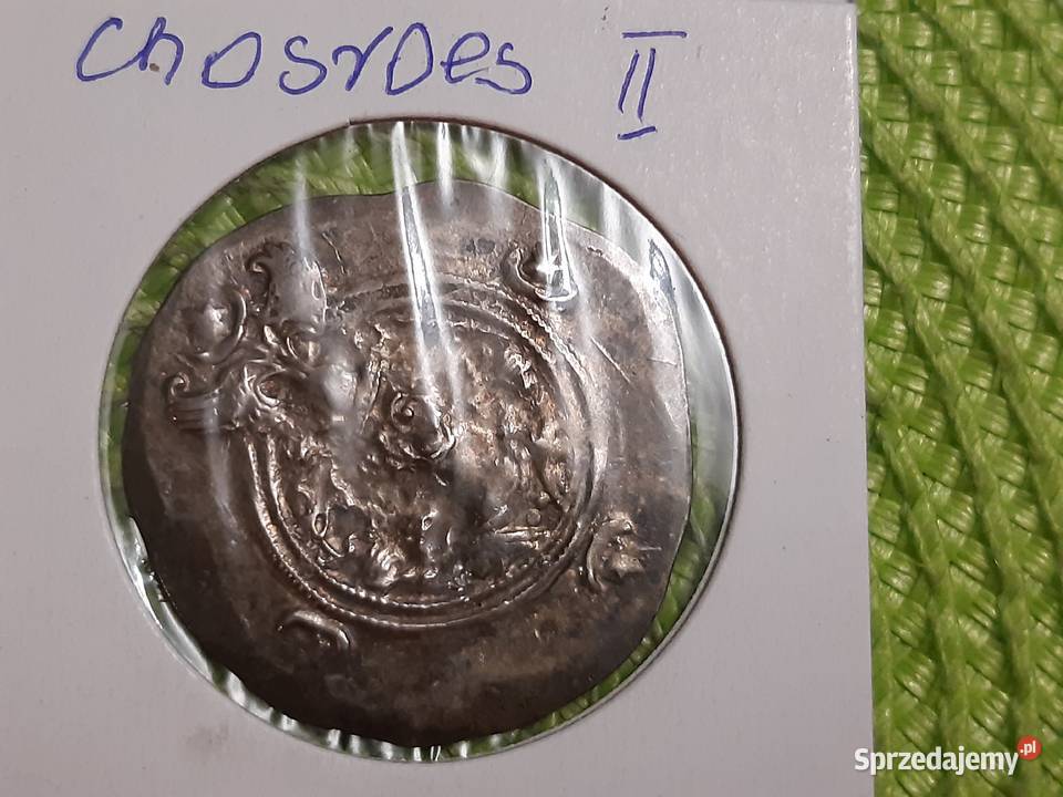 moneta srebrna śreniowiecza Sasanidzi Chosroes podlaskie Łomża